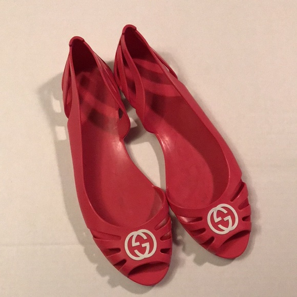 Gucci Shoes - Gucci Pink Jelly Interlocking GG Marola Ballet Flats Size 39